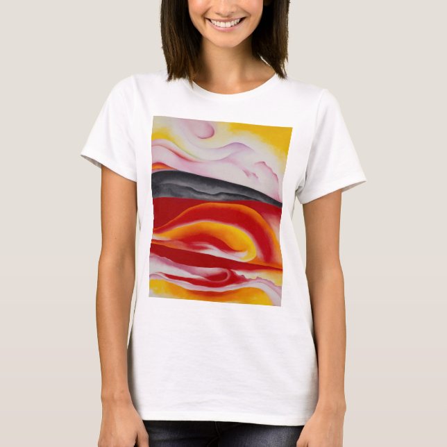 Camiseta Racha roja, amarilla y negra | Georgia O'Keeffe | (Anverso)