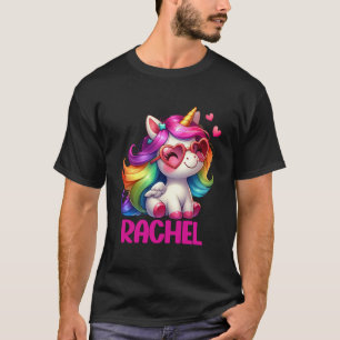 Camiseta Rachel Personalizado Nombre Colorido Unicornio Muj