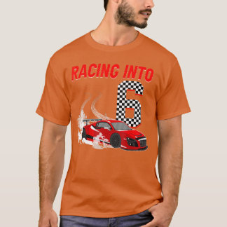 Camiseta Racing Into 6th Birthday Race 6 Year Old Toddler B