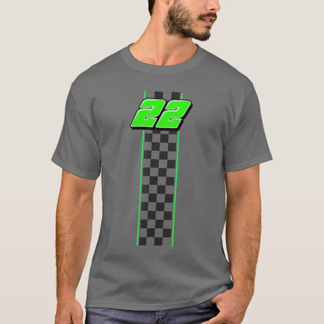 Camiseta Racing Number 22 Race Racing Race Track (Anverso)