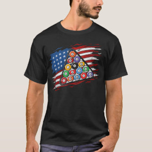 Camiseta Rack de billar de la bandera estadounidense de EE.