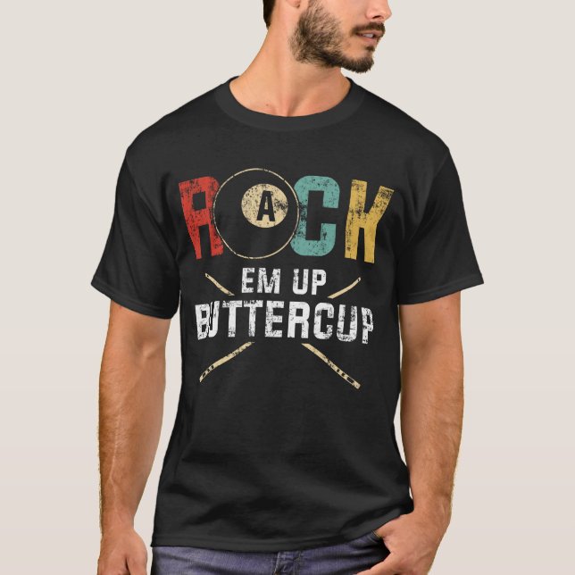 Camiseta Rack Em Up Buttercup Stick 8 Ball Billiards Pool (Anverso)