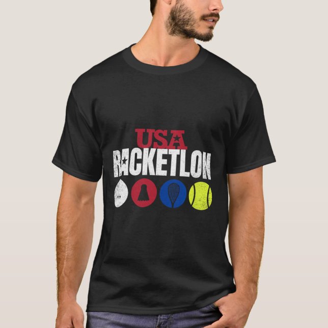 Camiseta Racketlon - Tenis de mesa Badminton Tenn (Anverso)