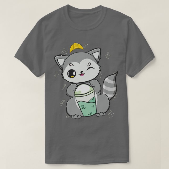 Camiseta Racoon Bebe Boba Para Trabajadores De Construcción (Diseño del anverso)
