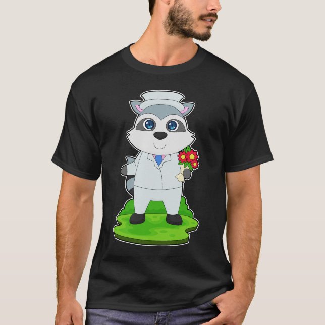 Camiseta Racoon Bunch de flores Boda (Anverso)