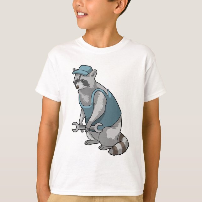Camiseta Racoon como artesano con llave (Anverso)