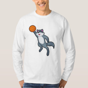 Camiseta Racoon como jugador de baloncesto con baloncesto