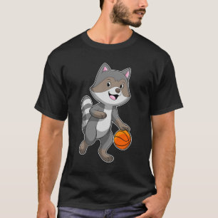 Camiseta Racoon como jugador de baloncesto con baloncesto