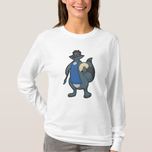 Camiseta Racoon como pintor con pincel