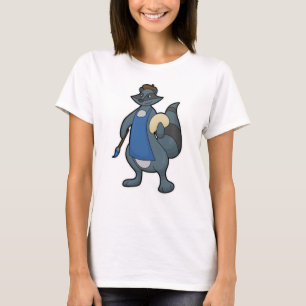 Camiseta Racoon como pintor con pincel