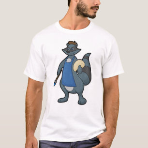 Camiseta Racoon como pintor con pincel