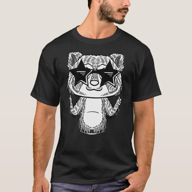 Camiseta Racoon con gafas de sol Racoon Lover (Anverso)