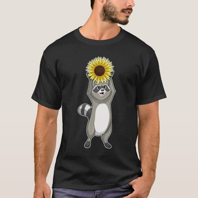 Camiseta Racoon con girasol (Anverso)
