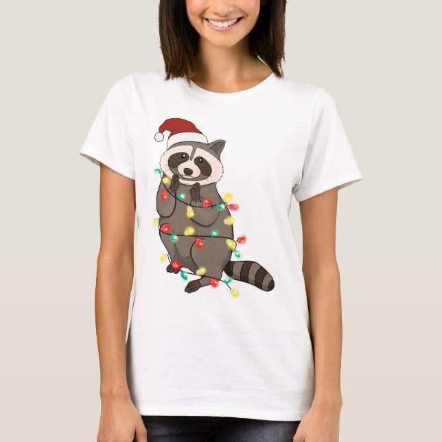 Camiseta Racoon de graciosos Navidades cute (Anverso)