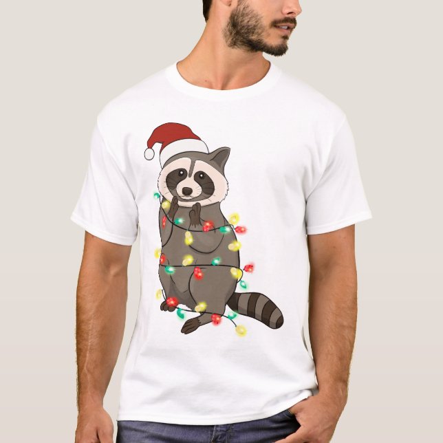 Camiseta Racoon de graciosos Navidades cute (Anverso)