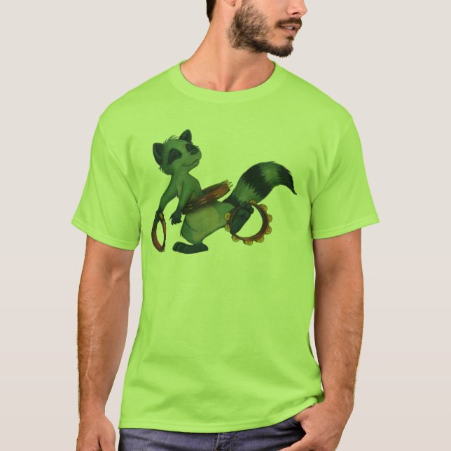 Camiseta "Racoon de Hula de la pandereta" por el alemán de (Anverso)