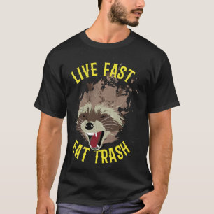 Camiseta Racoon de la basura de la comida rápida en vivo gr