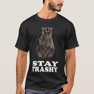 Camiseta racoon divertido Stay trashy