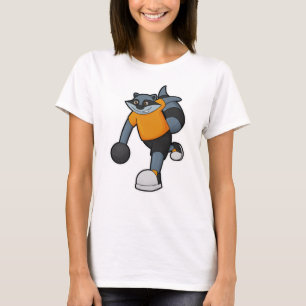 Camiseta Racoon en Bowling con bolas