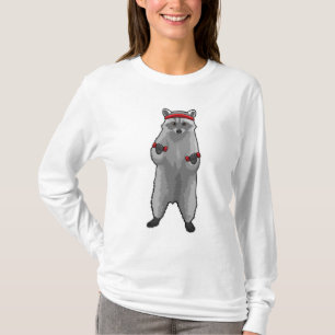 Camiseta Racoon en Gimnasio con campanas de púas