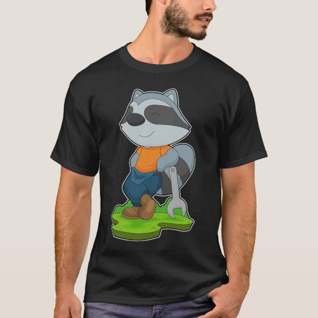 Camiseta Racoon Handyman Wrench (Anverso)