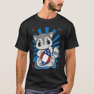 Camiseta Racoon Jugando Fútbol Para El Entrenador Quaterbac