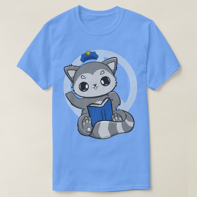 Camiseta Racoon Lee Un Libro Para Lover De Libros Y Deporte (Diseño del anverso)