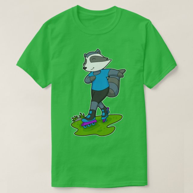 Camiseta Racoon patinaje sobre hielo (Diseño del anverso)
