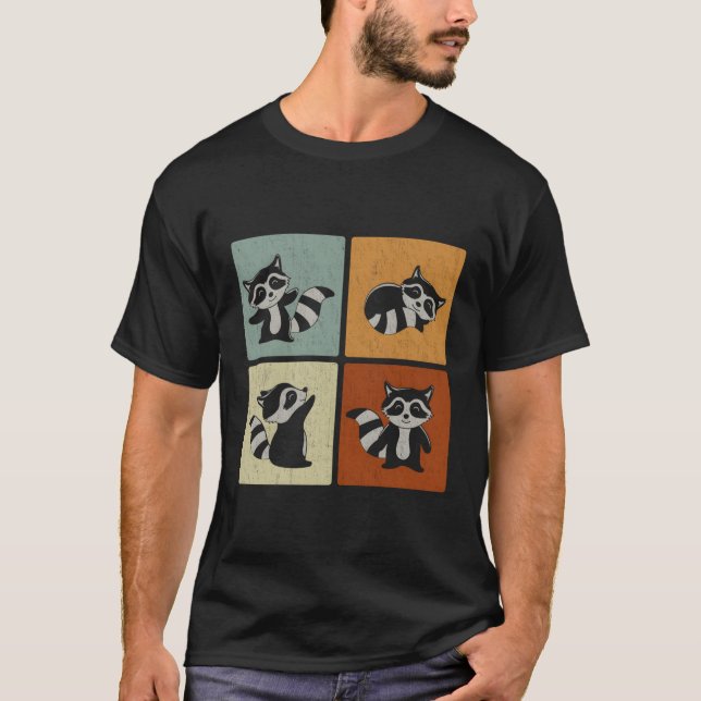 Camiseta Racoon Retro Animal (Anverso)