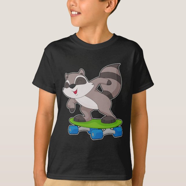 Camiseta Racoon Skateboard Sports (Anverso)
