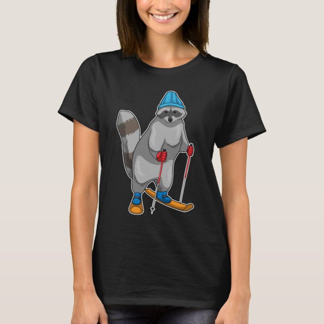 Camiseta Racoon Skier Ski (Anverso)