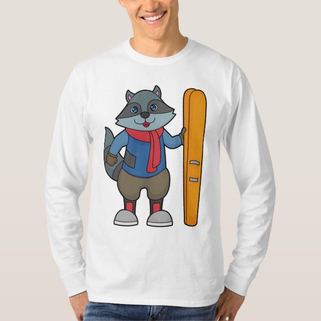 Camiseta Racoon Skier Ski (Anverso)
