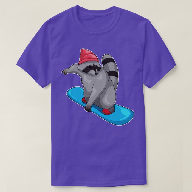 Camiseta Racoon Snowboard Deportes de invierno (Diseño del anverso)