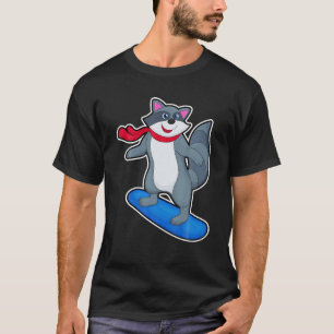 Camiseta Racoon Snowboarder Snowboard Deportes de invierno