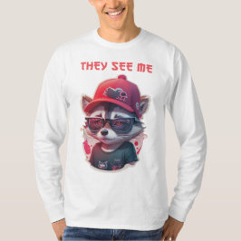 Camiseta Racoon viviente con gafas