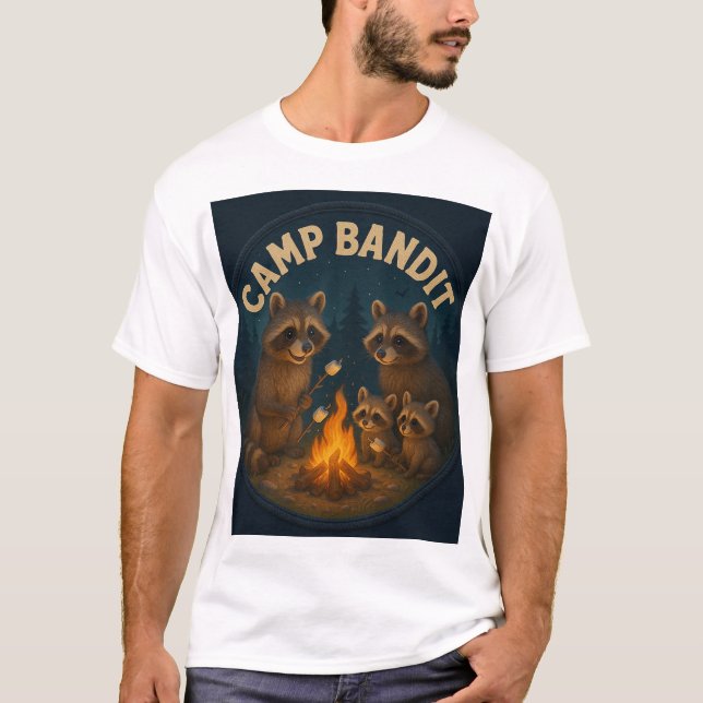Camiseta Racoones de acampada. (Anverso)