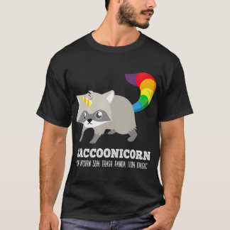 Camiseta Racoonicorn Funny rash Panda Raccoon Unicorn
