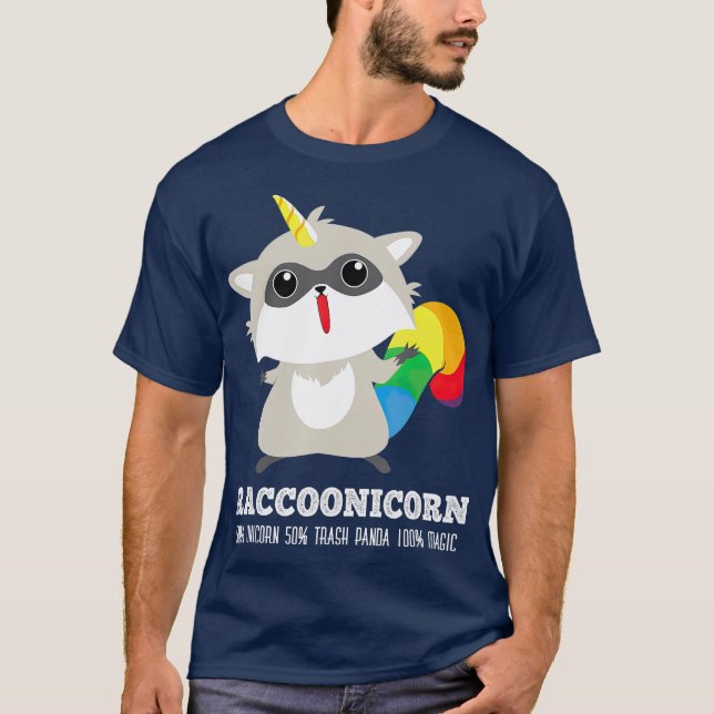 Camiseta Racoonicorn  Funny Trash Panda Raccoon Unicorn (Anverso)