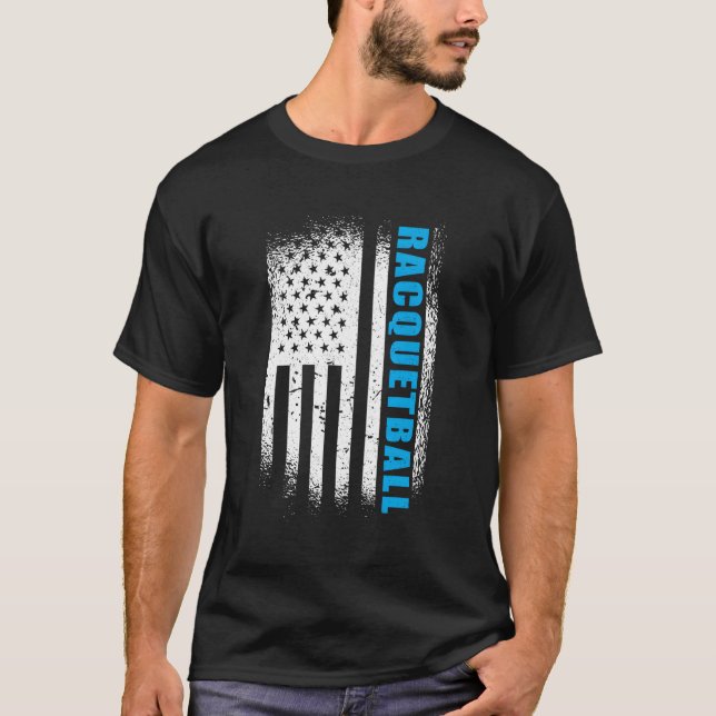 Camiseta Racquetball Bandera Estadounidense 4 De Julio (Anverso)