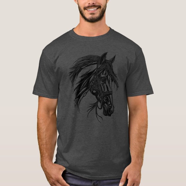 Camiseta Racy Horse con Mane Horse Dressage Equestgir (Anverso)