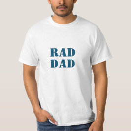 Camiseta Rad Dad blanco y azul verde azulado moderno tipogr