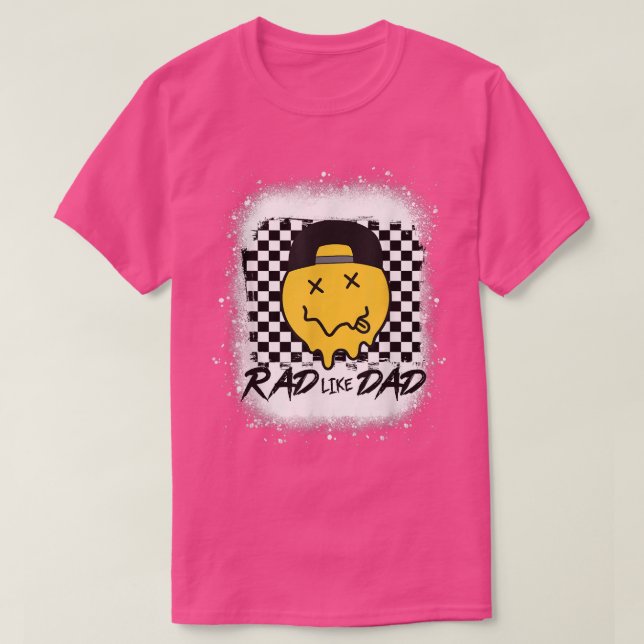 Camiseta Rad Dad Funny Checkered Father's Day Smile Face Bl (Diseño del anverso)