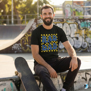 Camiseta Rad Dad Retro Azul Cuadro 90s Estilo Día del Padre