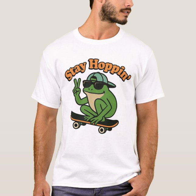 Camiseta Rad Frog on a Skateboard T-Shirt Chill Vibes Only (Anverso)