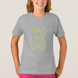 Camiseta Rad Like Dad neón verde tipografía minimalista lin