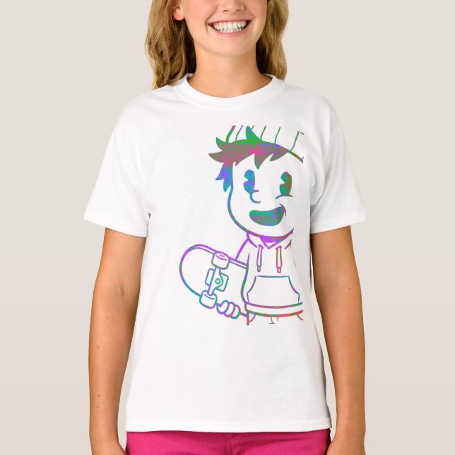 Camiseta Rad Orange: Skater Boy Retro (Anverso)