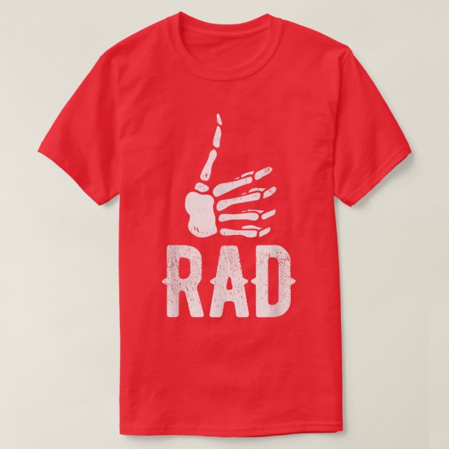 Camiseta Rad Skeleton Thumb Tecnólogo Radiológico (Diseño del anverso)