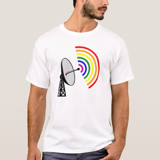 Camiseta Radar gay del arco iris LGBT de Gaydar (Anverso)