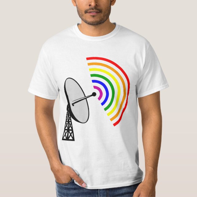 Camiseta Radar gay del arco iris LGBT de Gaydar (Anverso)