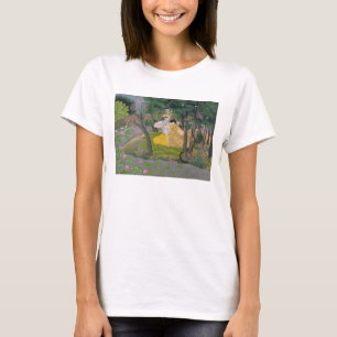 Camiseta Radha and Krishna embrace in a grove of flowering